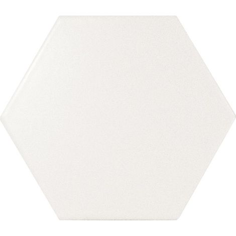 Carrelage mur hexagonal uni blanc mate 12,4x10,7 cm SCALE HEXAGONE WHITE MATT (vendu par boite de 0,61m2) (1/3)