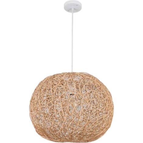 Lampadario in rattan intrecciato per camera da letto, plafoniera intrecciata, lampada a sospensione, luci per sala da pranzo per negozio di antiquariato