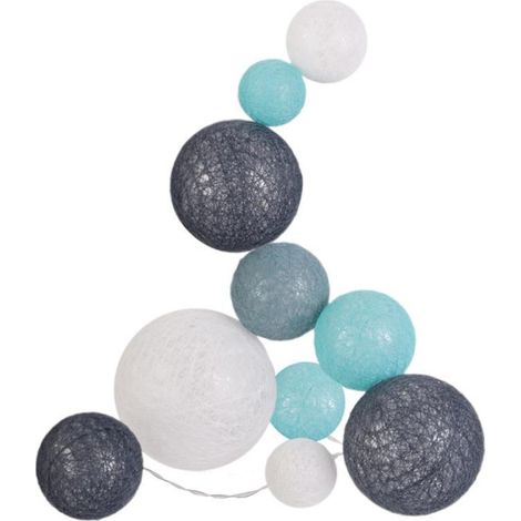 Guirlande Boules 10 Led "Multi Taille" 192cm Bleu (1/3)