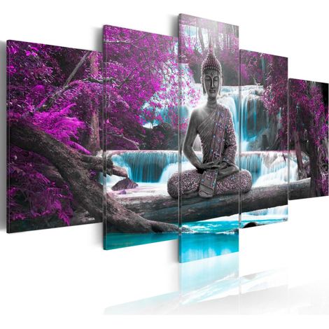 Tableau Imprimé "Waterfall & Buddha" 100 x 200 cm (1/2)