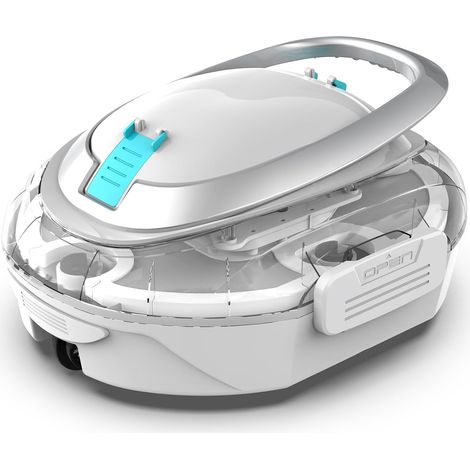 S2 Robot Swimming Pool, Double Filtration, Wireless Pool Vacuum Cleaner 90 Min Autonomy, Compact Pool Cleaner, Automatic Parking, for Above-Ground Pools up to 80 m², Pearl White (1/5)