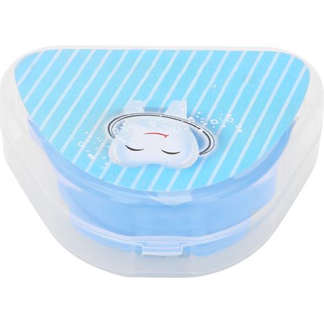 Gouttière dentaire en silicone bleue, protège-dents orthodontique amovible pour bruxisme, contention nocturne portable, kit de 1 pièce. (1/5)