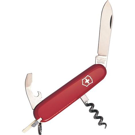 Victorinox Waiter Swiss Army 84mm Red Multi-Tool with Corkscrew and Bottle Opener (Blister Pack)