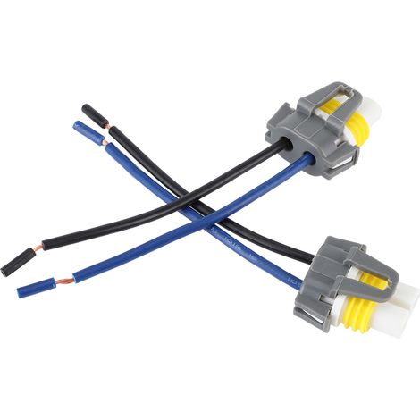 Connecteur femelle H11/H8 adaptateur faisceau électrique 2 pièces pour feux antibrouillard et phares, prise étanche, remplacement facile, compatible véhicules courants. (1/3)