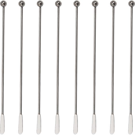 Swizzle Stick - Cuillère À Mélanger Bar En Acier Inoxydable 304 - Pour Cocktails Café Thé Glacé Smoothies - 8 Pièces