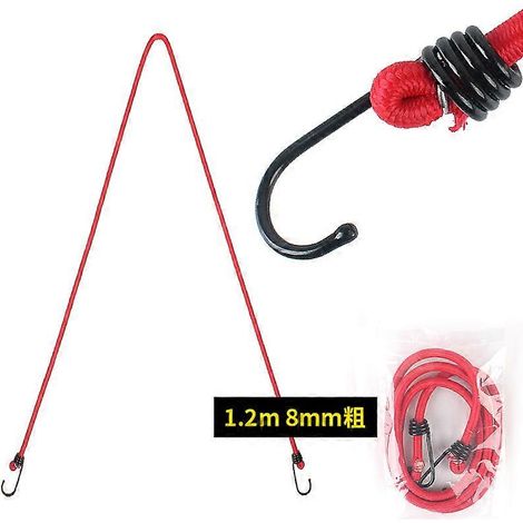 Corde élastique extensible de 1,2 m, 8 mm, robuste et résistante au vent, idéale pour le camping et les bagages.