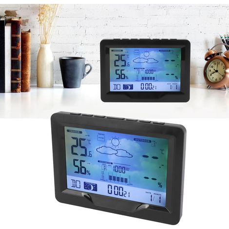 Horloge météo sans fil, horloge de prévisions météo, calendrier de température et d'humidité, station météo, réveil électronique. (1/5)