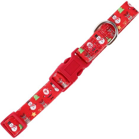 Collar navideño para perro pequeño, ajustable con hebilla de seguridad. (1/5)