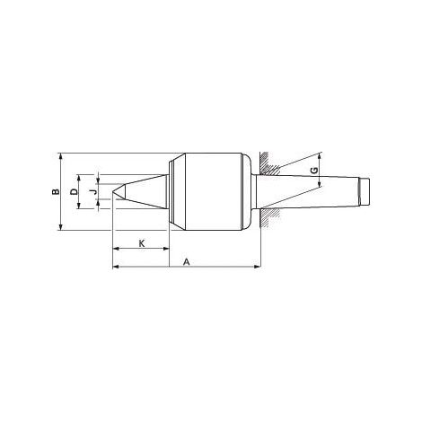 Röhm Pointes de centrage mobiles 60°, MK 5, taille 505, avec pointe de canon allongée - 079922 (1/5)