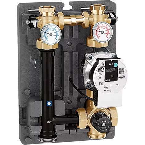 Gruppo di regolazione termostatica per impianti di riscaldamento, DN 25. Regolazione temp. 25-50 °C Caleffi 166600HE3  Nero