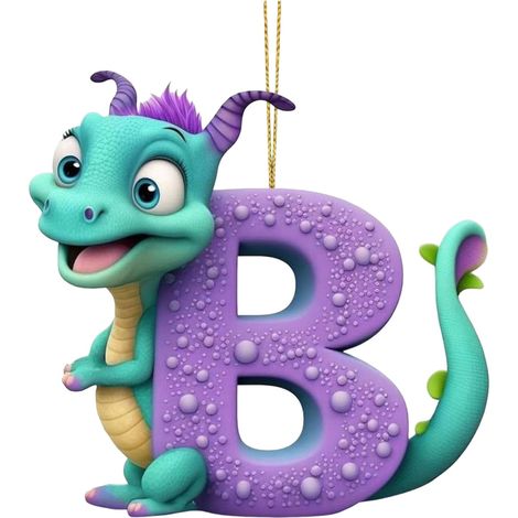 Pendentif De Noël En Acrylique - Lettre Alphabet Dinosaure - 3,1 Pouces - Décoration Arbre De Noël Ou DIY - Lot De 1 (1/5)