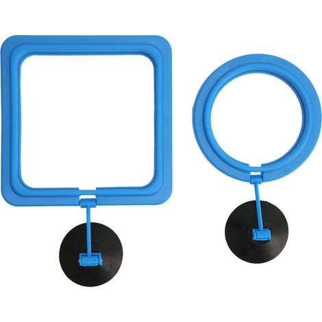 Anneau d'alimentation pour poissons rond et carré, distributeur de nourriture flottant pour aquarium avec ventouse (1/5)