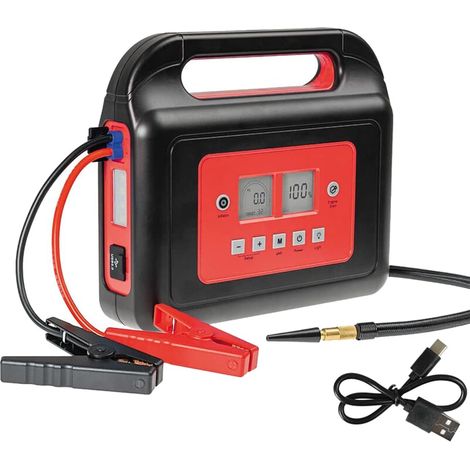 WALTER 12V Li-Ion Starthilfegerät mit Kompressor WWS-SKP12-C01 800A Starthilfe (1/5)