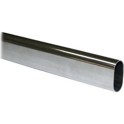 Paquet. 15 tubes de placard ovales chromés 4mt 14x25mm