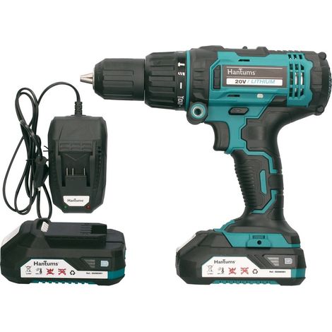 Kit perceuse-visseuse sans fil avec marteau et deux batteries 20 V
