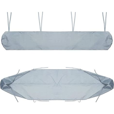 EASYCOMFORT Housse de Protection Auvent Jardin 420D Oxford Imperméable Anti-UV Poussière Neige Pluie Hiver Sac de Rangement pour Abri Terrasse Meubles Gris 4M (1/5)
