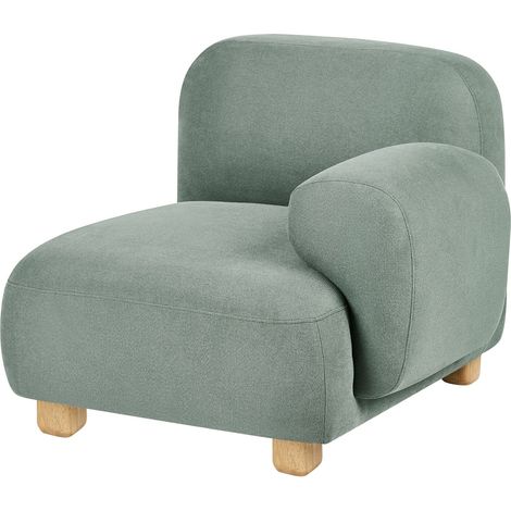 1-Seat Corner Module Section Light Green Left Hand Fabric Water-Repellent Sofa Module Wooden Legs Modern Single-Seat AMLI (1/5)