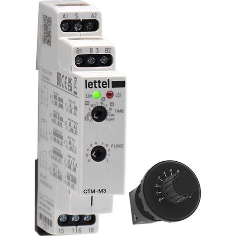 LETTEL - Minuterie éléctronique-réglage par potentiometre ext. 10 fonctions-1 relais 16A - CTM-M3
