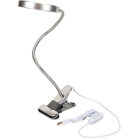 Lampe de bureau loupe LED flexible, 3 modes de couleur, 500LX, réglable et orientable, protection des yeux, avec pince. (1/5)