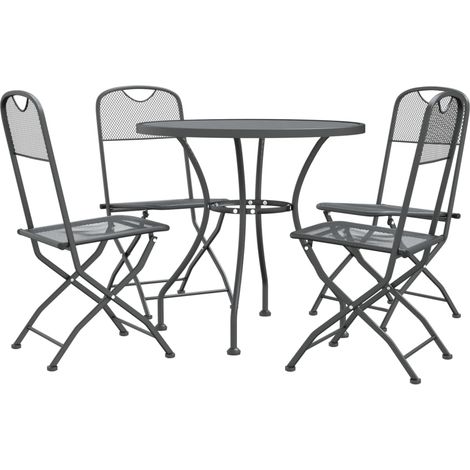 Mobilier à dîner de jardin 5 pièces maille métal anthracite (1/5)