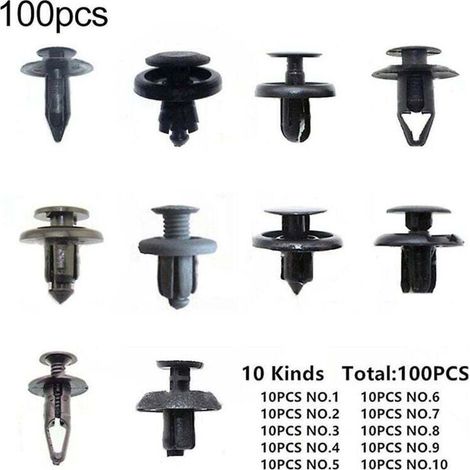 100 pièces en plastique voiture pare-chocs porte panneau garde-boue coffre vis Rivets attache Clips