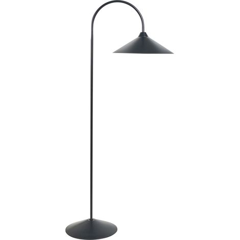 Lampada da terra in stile moderno per soggiorno con paralume e base in metallo nero Savegre