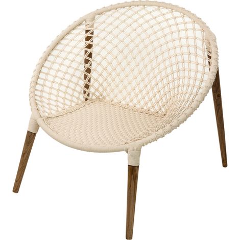 Fauteuil de jardin rond en macramé coton - Jardiline (1/5)