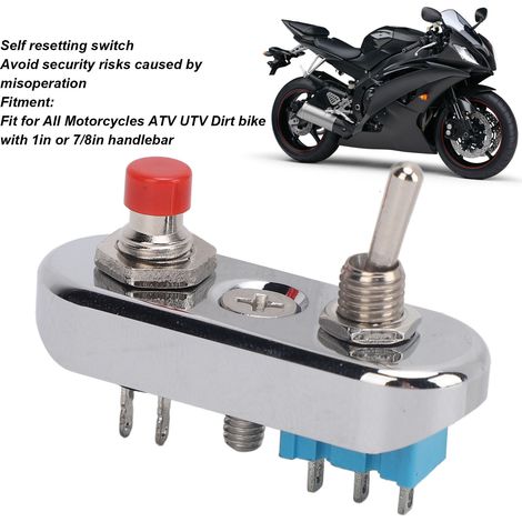Interruptor universal de encendido/apagado para motocicleta 4x2 Quad con reinicio automático, aluminio + 2 interruptores de control. (1/5)