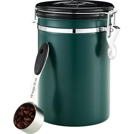 Récipient de stockage pour grains de café-Machine à café automatique-Récipient acier inoxydable indicateur de température interne