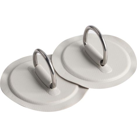 2 pièces Attache Fixe Acier Inoxydable pour Anneau D Gonflable, Bateau ou Kayak - Patch PVC Marine (Gris) (1/5)