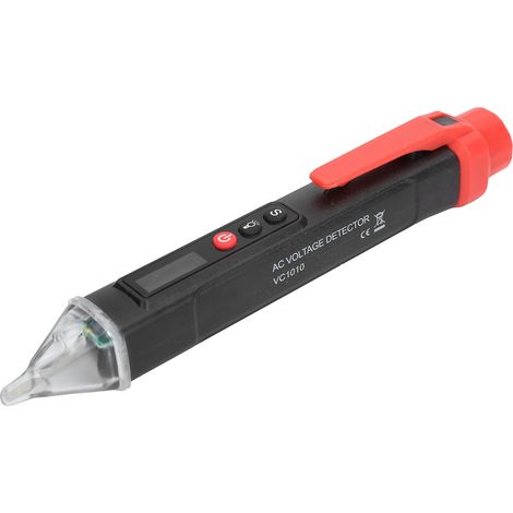 Stylo testeur numérique de tension électrique par induction avec alarme sonore et lumineuse, 12-1000 V, affichage numérique (1/5)