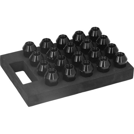Écrous de roue M12x1,5 avec adaptateur pour douille, en alliage d'aluminium, longueur 42 mm, hexagone 19 mm, style JDM Racing, remplacement pour Hyundai, noir. (1/5)