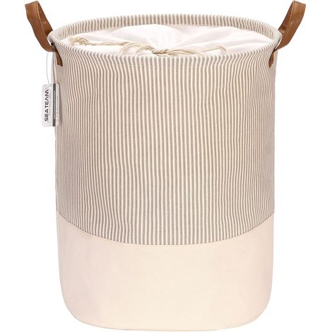 Panier à linge sale pliable 43 L–35 x 45 cm, grande ouverture–Doublure intérieure imperméable et facile à nettoyer–pour salle de bains, buanderie (1/5)