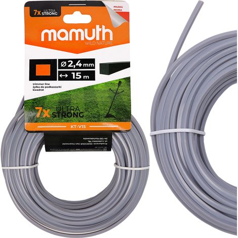 Fil de coupe 2,4mm 15m QUADRATIC Coupe-bordure moteur Coupe-herbe de rechange pour tête de coupe (1/3)