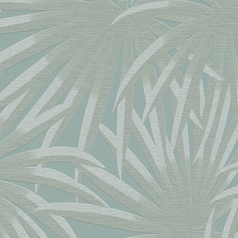 Papel pintado naturaleza Profhome 393384 papel pintado no tejido texturado con ornamentos florales mate azul menta 5,33 m2