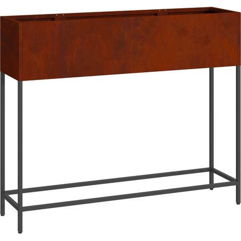 vidaXL Jardinera Elevada Oxidado 100 x 26 x 82 cm Acero autopatinable (1/2)
