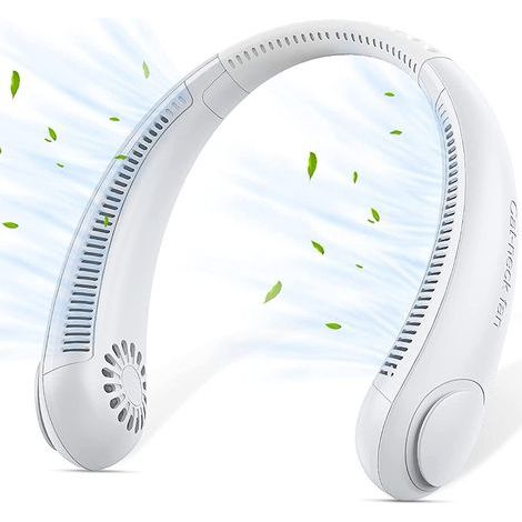 Ventilador de cuello portátil: enfriador de cuello recargable de 3 velocidades sin aspas para una comodidad óptima y un diseño ligero. (1/5)