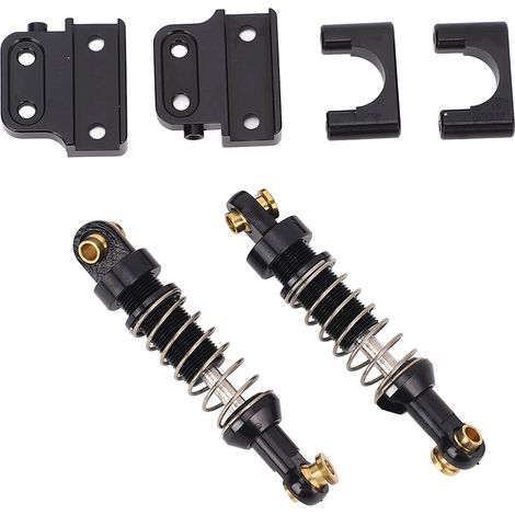 Lot de 2 amortisseurs arrière en alliage d'aluminium pour modèles réduits RC à l'échelle 1/12 (MN82, LC79, MN78, noir). (1/5)