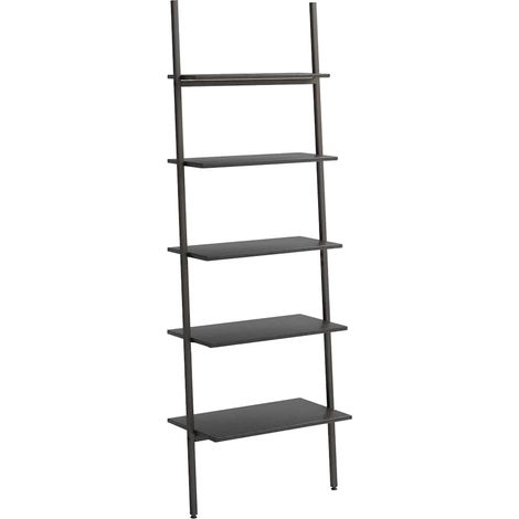 Maison Exclusive - Leiterregal mit 5 Böden Schwarz 64x34x185,5 cm (1/5)
