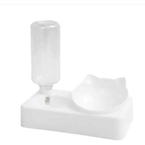Cuenco Para Agua Y Comida Para Mascotas Con Inclinación De 15° - Diseño En Forma De Orejas De Gato - 500 Ml - Para Gatos Y Perros (1/5)