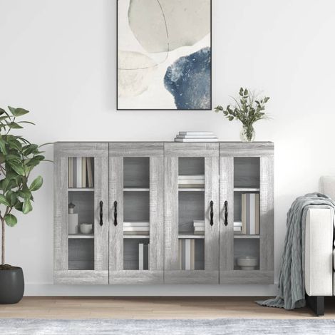Wandschränke 2 Stk. Grau Sonoma Holzwerkstoff (1/5)