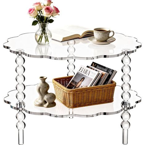 Acrylic Coffee Table, Legs, Round Transparent (1/5)