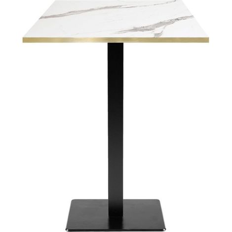 Mange-debout 60 x 60 cm - modèle Milan marbre blanc chants laiton