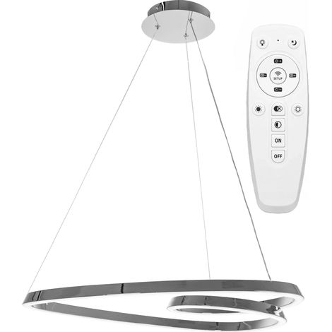 Pendant LED Lamp TOOLIGHT APP798-CP LOOP Chrome + remote control 1-light point 70W 61,5x63cm