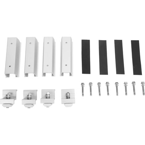 4 supports de fixation pour panneaux solaires, kit de pinces en alliage d'aluminium facile à installer pour toiture en tôle. (1/5)