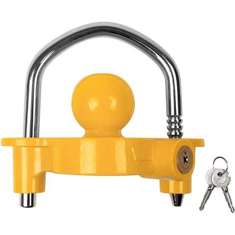 Antivol de remorque haute sécurité - avec 13 à 7 adaptateurs et sac de protection, antivol de remorque en laiton, antivol de remorque Cross Lock, remorque, caravane, antivol de voiture (1/5)