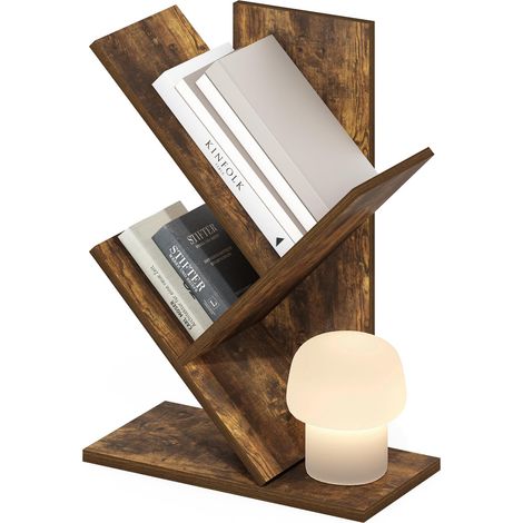 Étagère à Livres, bibliothèque à 3 Niveaux, bibliothèque Arbre pour Decor de la pièce, 21.3 x 40 x 77, pour Salon, Chambre, Bureau à Domicile, Pin ambré (1/5)