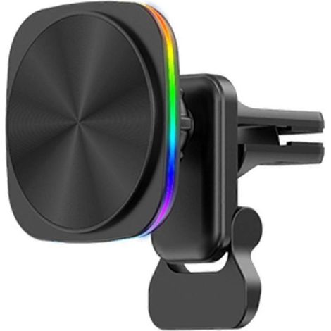 Chargeur magnétique sans fil pour voiture, support de téléphone RGB pour iPhone 15, 14, 13 et 12 Pro Max, station de charge rapide (1/5)