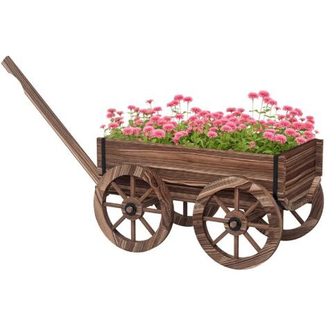 royaluxe -Jardinière surélevée en bois, résistante aux intempéries, 120 x 41 x 50 cm, marron (1/5)