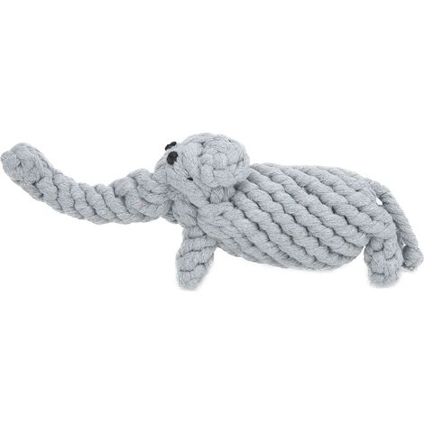 Corde en coton pour animaux de compagnie, tissage manuel pur en forme d'animal de dessin animé, jouet molaire à mâcher pour chiens, éléphant (1/5)